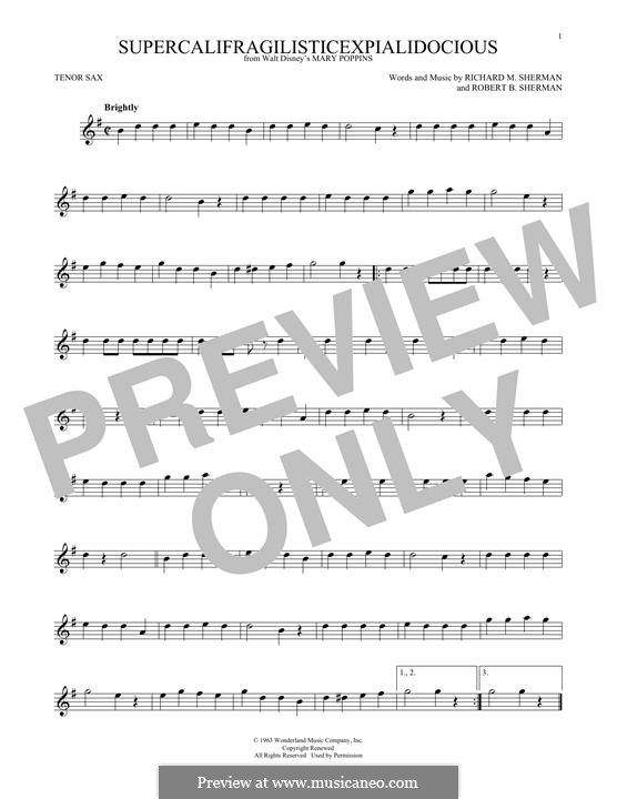 disney clarinet sheet music mary poppins