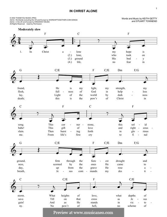 in christ alone piano chords newsboys
