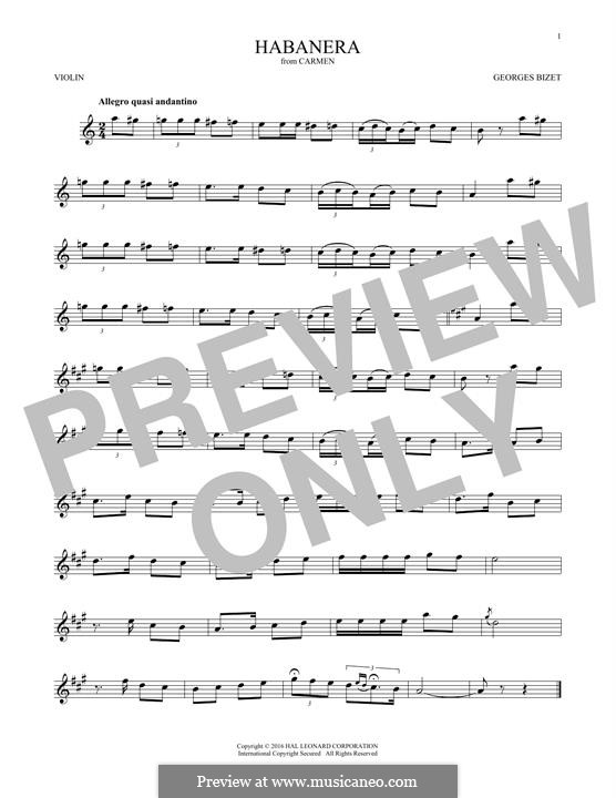 Habanera (Carmen) by G. Bizet - sheet music on MusicaNeo