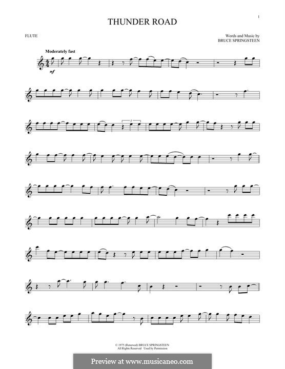 Thunder Road by B. Springsteen - sheet music on MusicaNeo