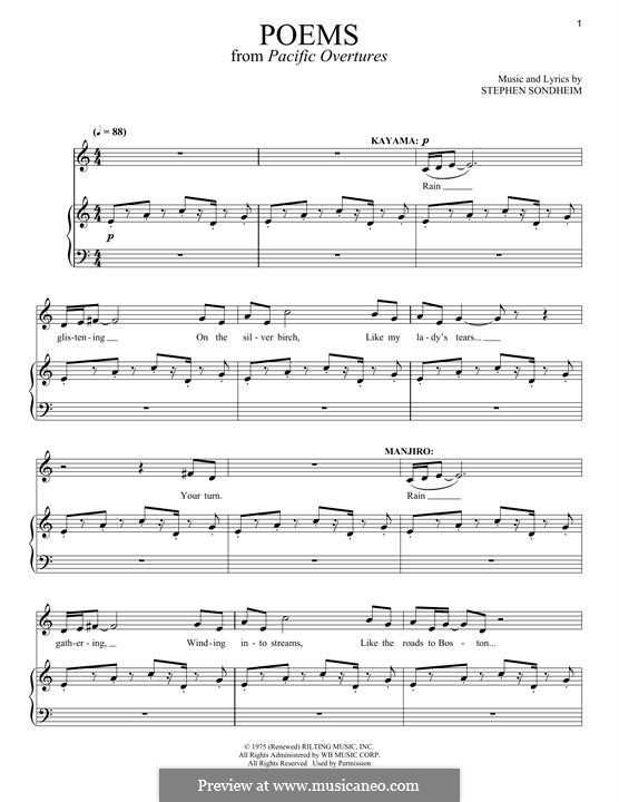 Poems By S Sondheim Sheet Music On Musicaneo 