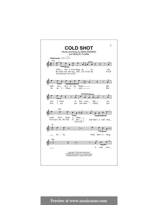 Cold Shot Sheet Music, Stevie Ray Vaughan