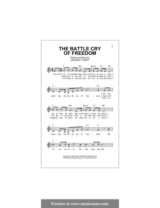 battle cry of freedom piano sheet music