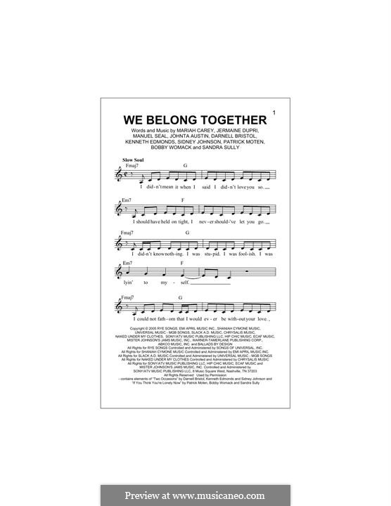 We Belong Together by B. Womack, D. Bristol, J. Dupri, J. Austin ...