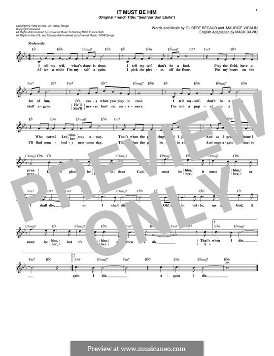 It Must Be Him (Vikki Carr) by G. Becaud - sheet music on MusicaNeo