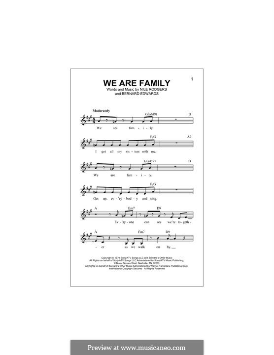 We are Family (Sister Sledge) by B. Edwards, N. Rodgers on MusicaNeo