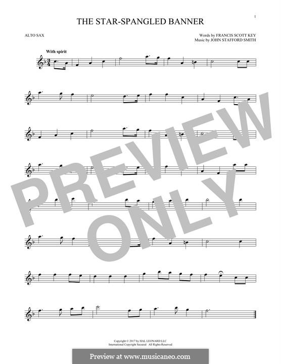 The Star-Spangled Banner, free alto saxophone sheet music notes  Saxophone  sheet music, Alto saxophone sheet music, Saxophone music