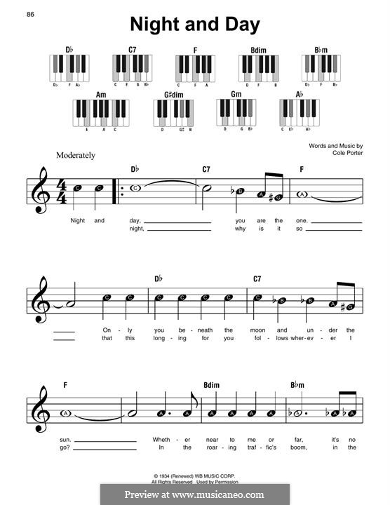 Night and Day (Frank Sinatra) by C. Porter - sheet music on MusicaNeo
