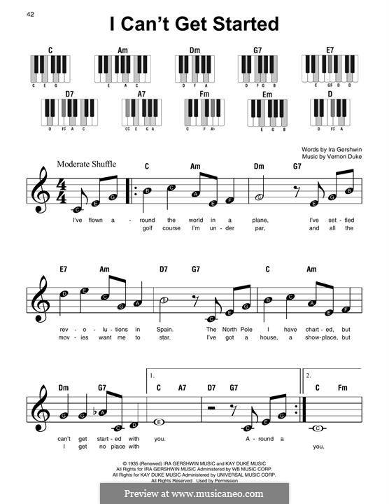 I Can't Get Started with You by V. Duke - sheet music on MusicaNeo