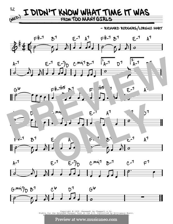 I Didn T Know What Time It Was By R Rodgers Sheet Music On Musicaneo