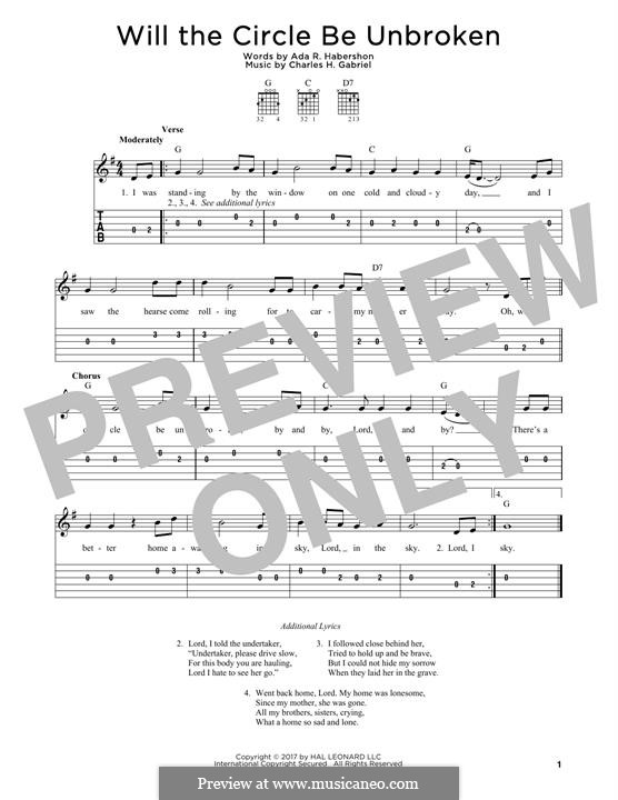 Will the Circle Be Unbroken by C.H. Gabriel - sheet music on MusicaNeo