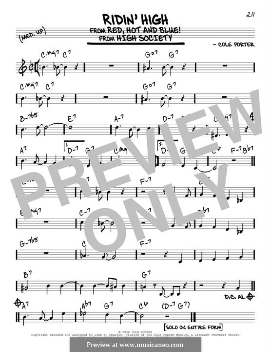 Ridin' High by C. Porter - sheet music on MusicaNeo