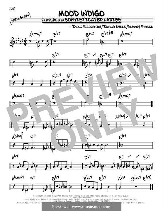 Mood Indigo by I. Mills, A. Bigard, D. Ellington - sheet music on MusicaNeo