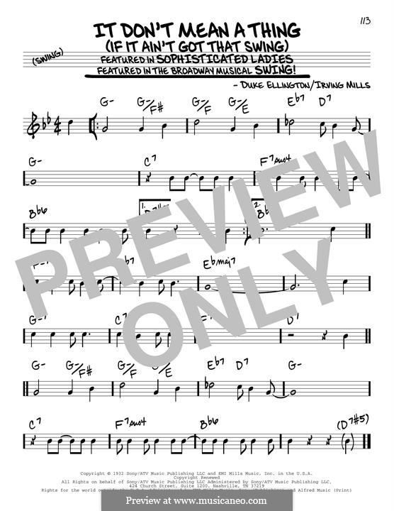 Песня май айни пабло. Duke Ellington "it don't mean a thing if it Ain't got that Swing" Ноты. I don't mean a thing Ноты. It don't mean a thing Ноты для саксофона. It don't mean a thing Ноты.