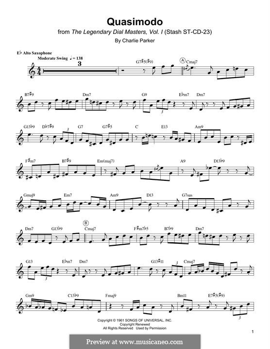 Quasimodo by C. Parker - sheet music on MusicaNeo