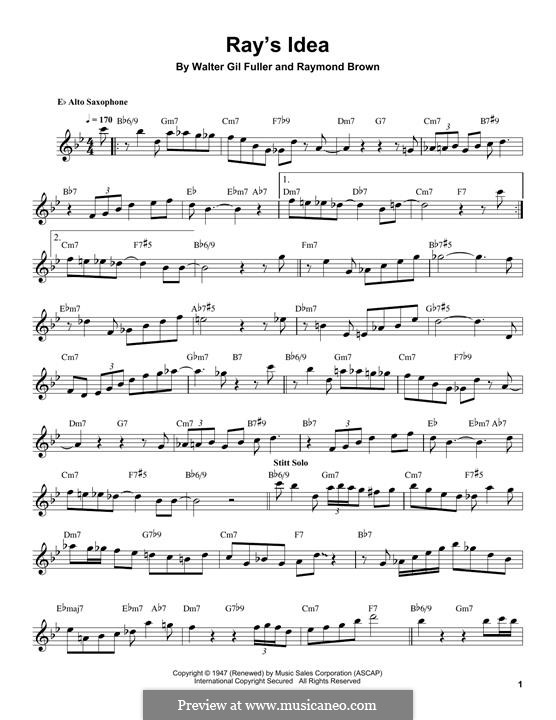 Ray's Idea (Sonny Stitt) by G. Fuller, R. Brown - sheet music on MusicaNeo