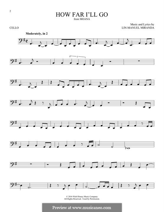 How Far I'll Go (Alessia Cara) by L. Miranda - sheet music ...