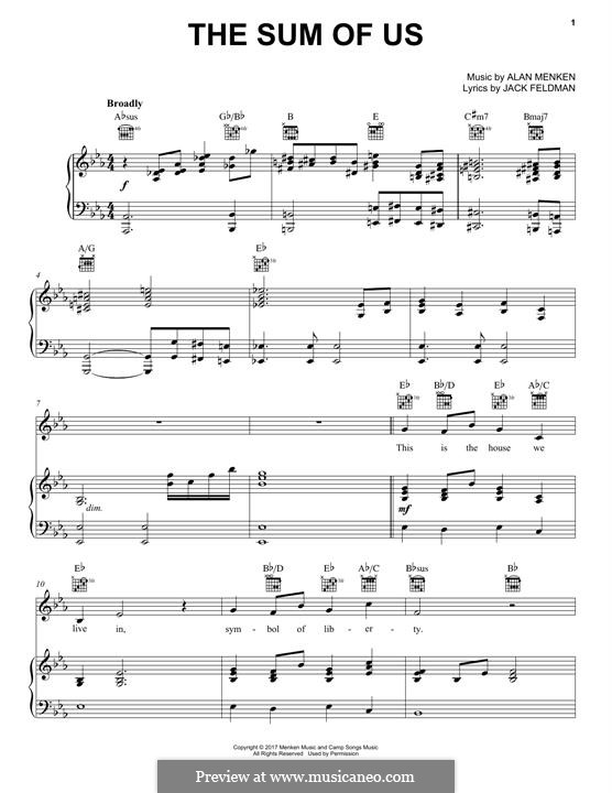 The Sum of Us by A. Menken - sheet music on MusicaNeo