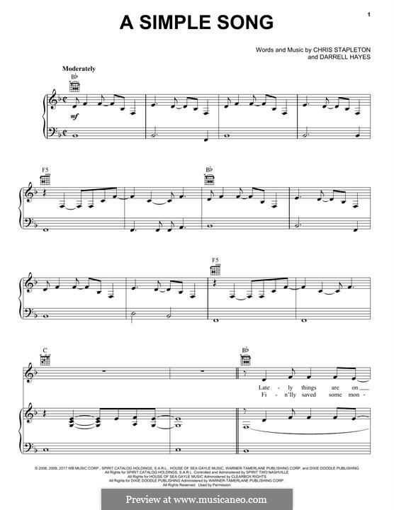 A Simple Song by C. Stapleton, D. Hayes - sheet music on MusicaNeo