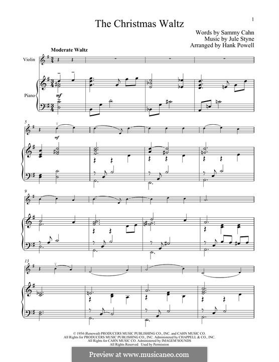 The Christmas Waltz by J. Styne - sheet music on MusicaNeo