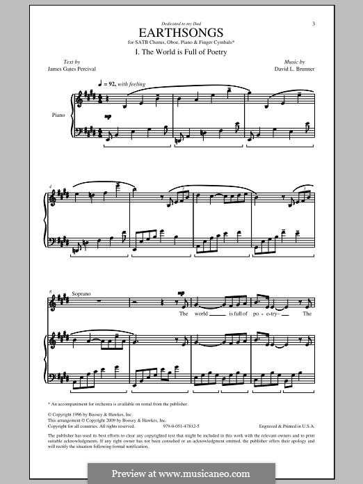 Earthsongs By Dl Brunner Sheet Music On Musicaneo 2643