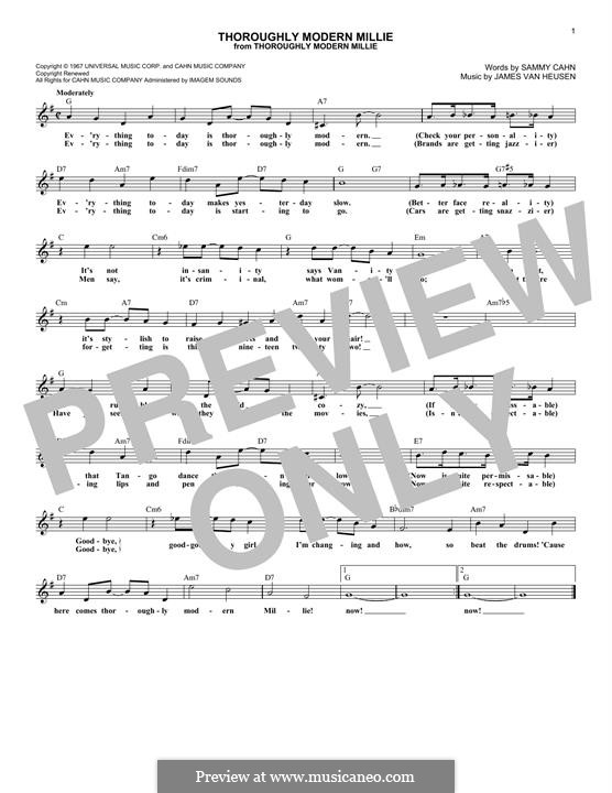 Thoroughly Modern Millie By Jv Heusen Sheet Music On Musicaneo 0744