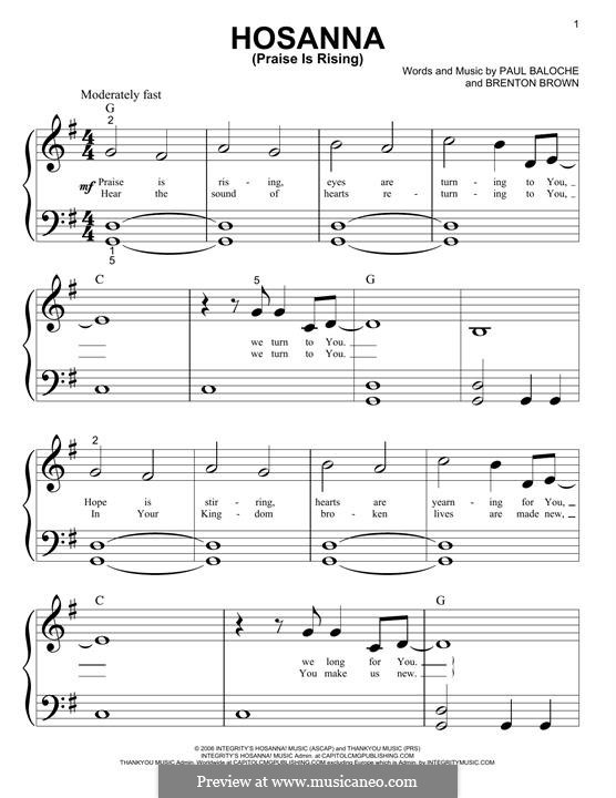 Hosanna (Praise Is Rising) Chords PDF (Paul Baloche) - PraiseCharts