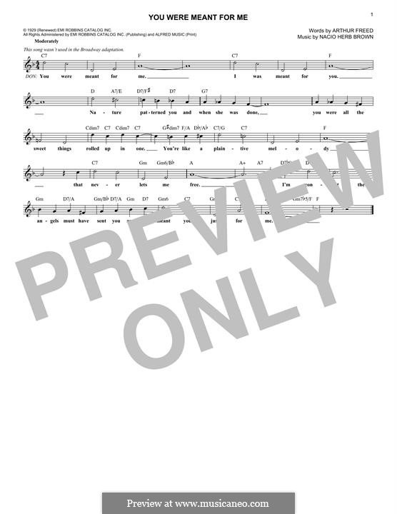 You Were Meant For Me By Nh Brown Sheet Music On Musicaneo 