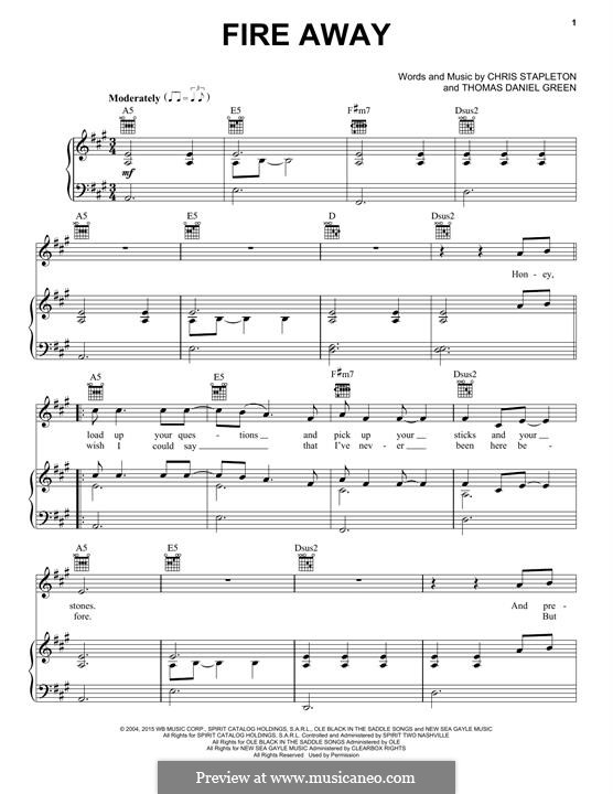 Fire Away by C. Stapleton, T. Green - sheet music on MusicaNeo