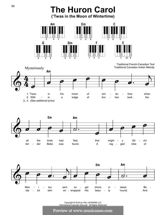 The Huron Carol by folklore - sheet music on MusicaNeo