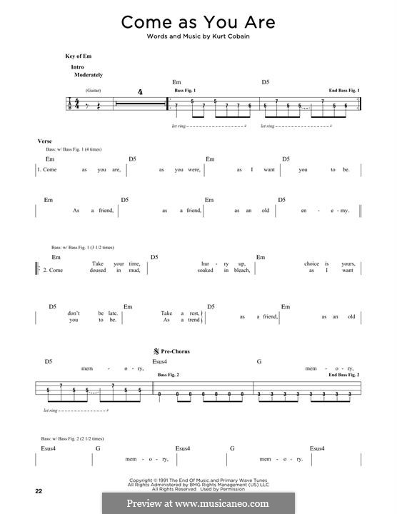 Come as you are. Nirvana come as you табулатура. Nirvana come as you are Drums Ноты. Nirvana — come as you are Нирвана табы. Come as you are табы бас гитары.