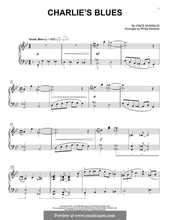 Charlie's Blues by V. Guaraldi - sheet music on MusicaNeo