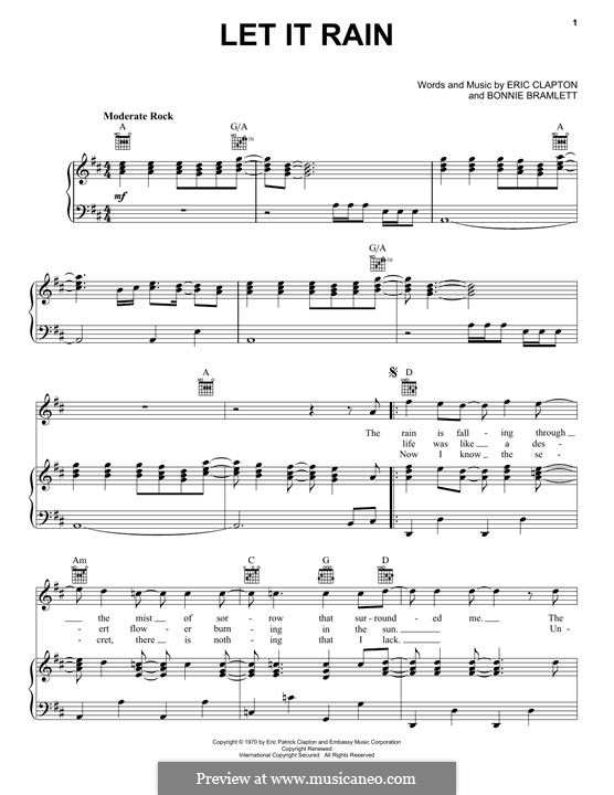 Let It Rain by B. Bramlett - sheet music on MusicaNeo