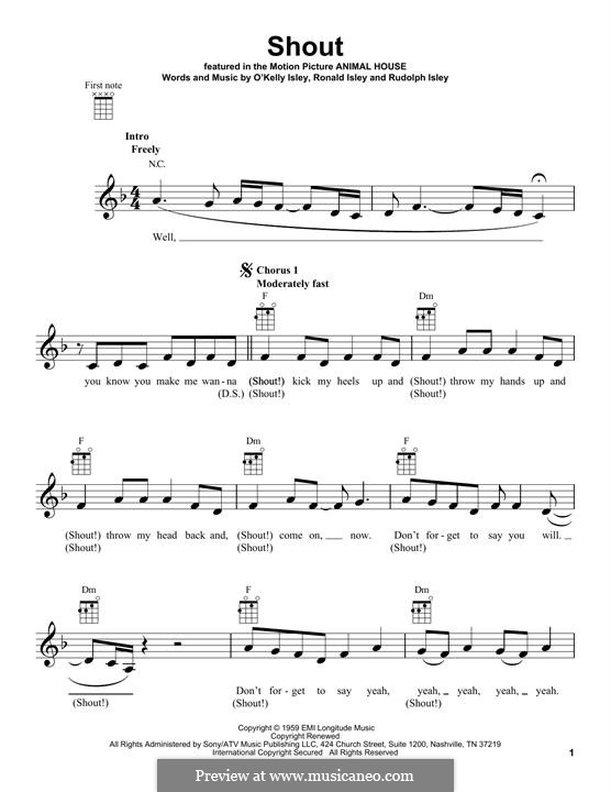 The Isley Brothers: Shout sheet music for voice, piano or guitar