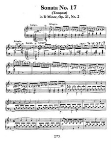 Sonata For Piano No.17 'Tempest', Op.31 No.2 By L.V. Beethoven On.