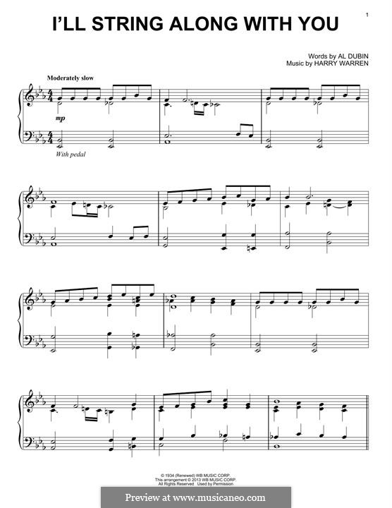 I'll String Along with You by H. Warren - sheet music on MusicaNeo