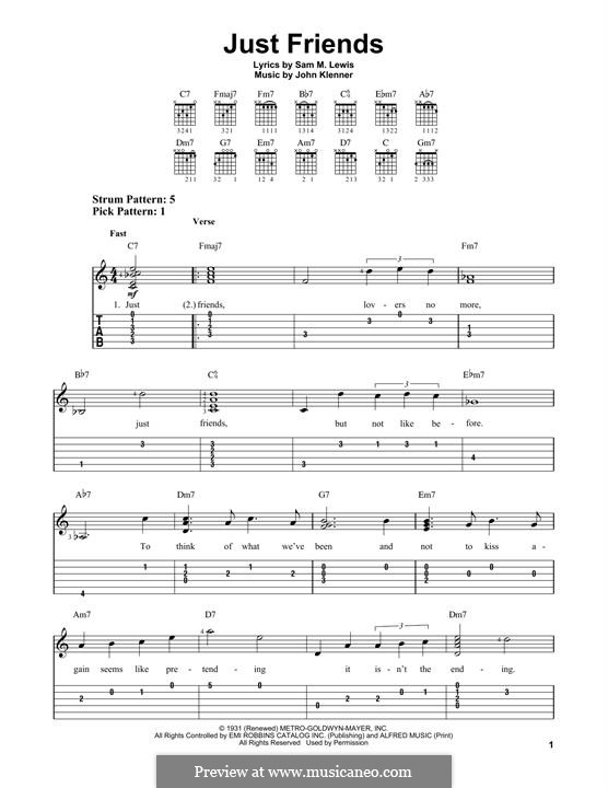 Just Friends by J. Klenner - sheet music on MusicaNeo