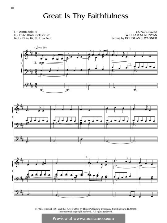 Great Is Thy Faithfulness by W.M. Runyan - sheet music on MusicaNeo