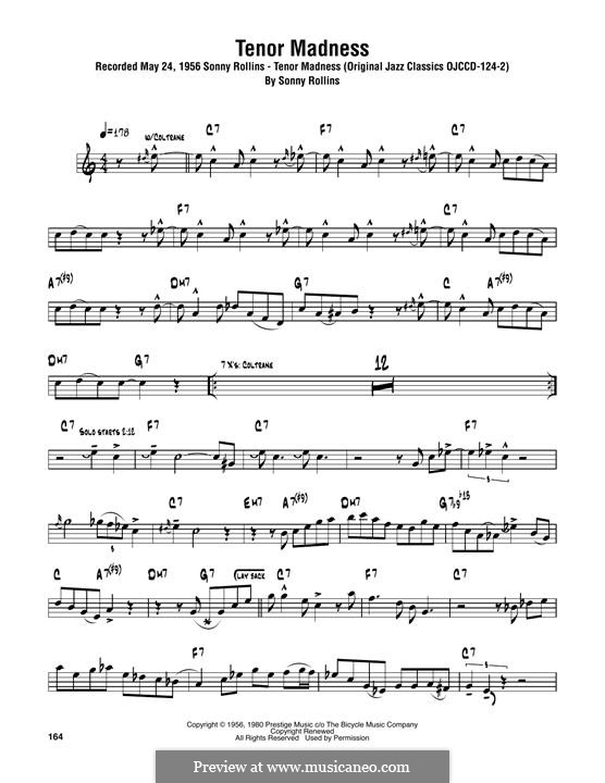 Tenor Madness By S. Rollins - Sheet Music On MusicaNeo