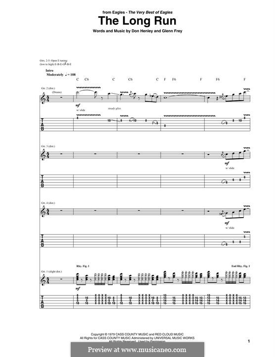 The Long Run (Eagles) by D. Henley, G. Frey - sheet music on MusicaNeo