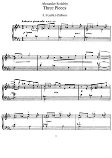 Three Pieces, Op.45 By A. Scriabin - Sheet Music On MusicaNeo