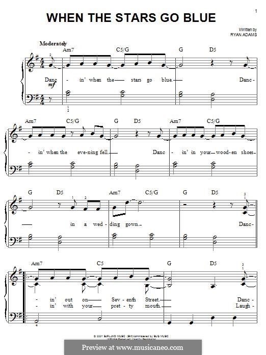 When The Stars Go Blue By R. Adams - Sheet Music On Musicaneo