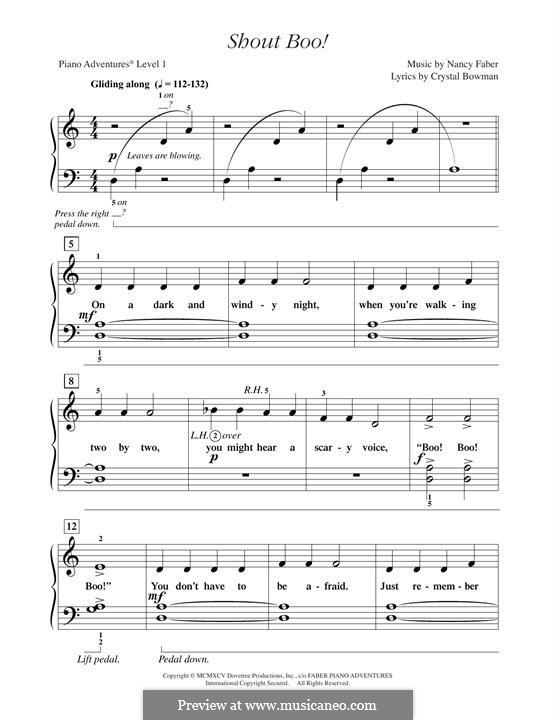 Shout Boo! by N. Faber - sheet music on MusicaNeo