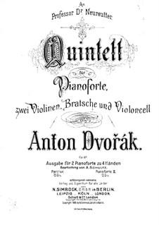 Piano Quintet No.2 In A Major, B.155 Op.81 By A. Dvořák On MusicaNeo