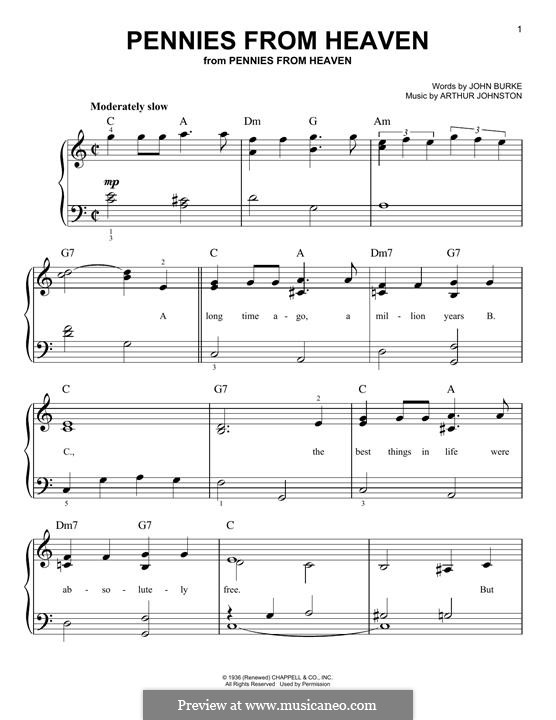 Pennies from Heaven (Bing Crosby) by A. Johnston - sheet music on MusicaNeo