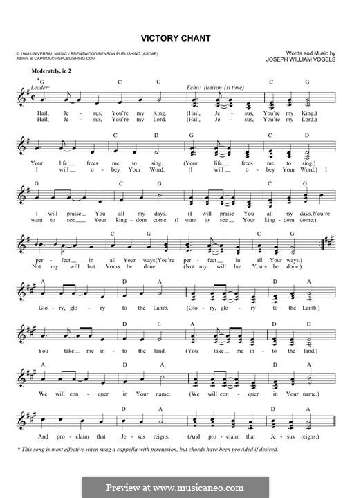 Victory Chant By J.w. Vogels - Sheet Music On Musicaneo