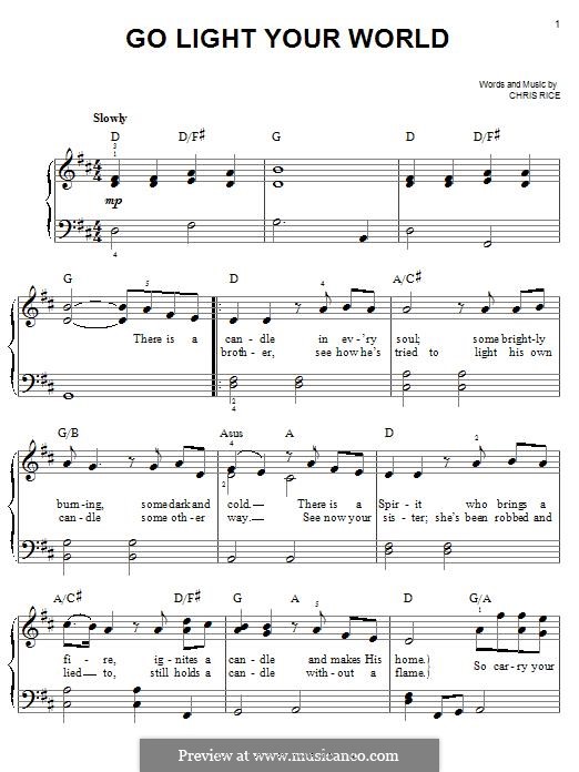 Go Light Your World by C. Rice - sheet music on MusicaNeo