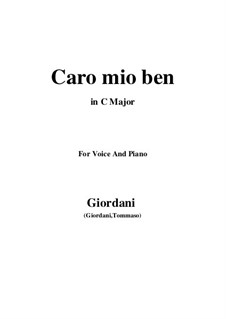 Каро мио бен. Caro mio Ben Ноты. Каро Мио Бен es dur. O del mio Amato Ben Ноты. Каро Мио Бен по русски.