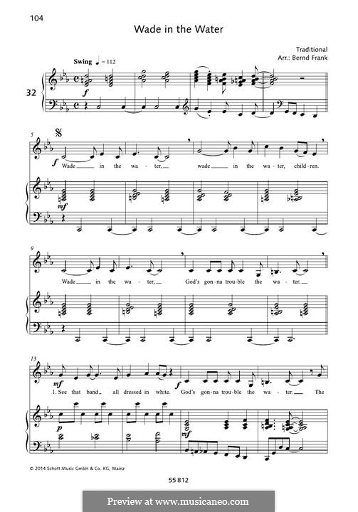 Wade in the Water by folklore - sheet music on MusicaNeo