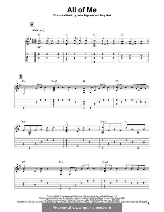 All of Me by J. Stephens, T. Gad - sheet music on MusicaNeo